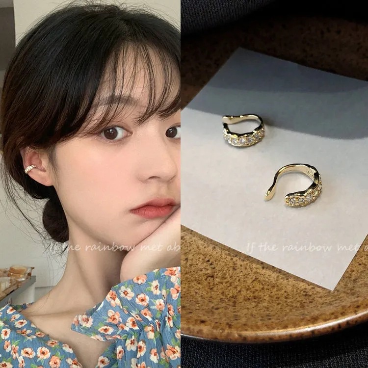 Khuyên Kẹp Tai Dạng Kẹp Không Xỏ Lỗ Phong Cách Pháp Đơn Giản Cá Tính Cho Nữ