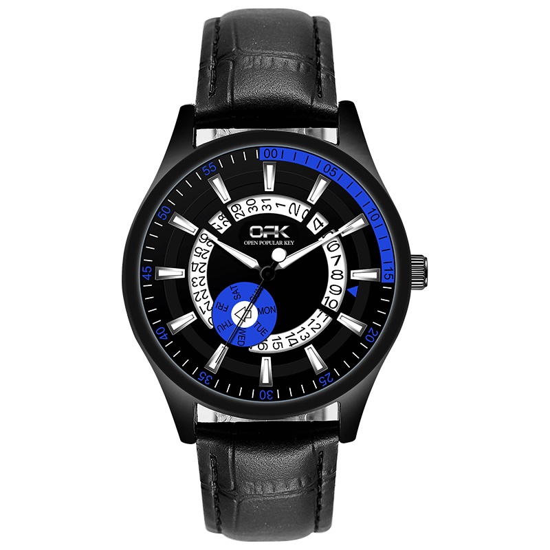 Đồng hồ OPK OLEVS 8125 bằng da có dạ quang lịch thiết kế sáng tạo chống thumbnail