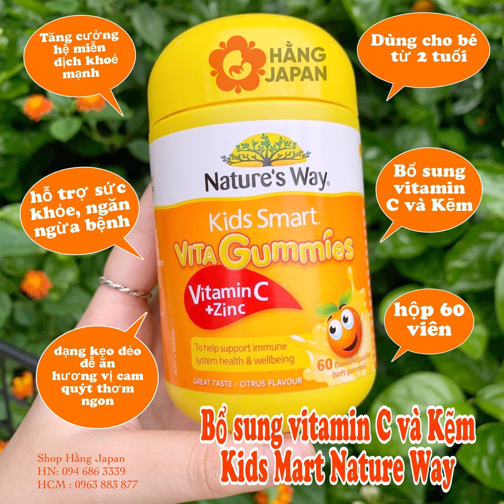 Kẹo dẻo Gummies các loại Nature's Way 60 viên Úc