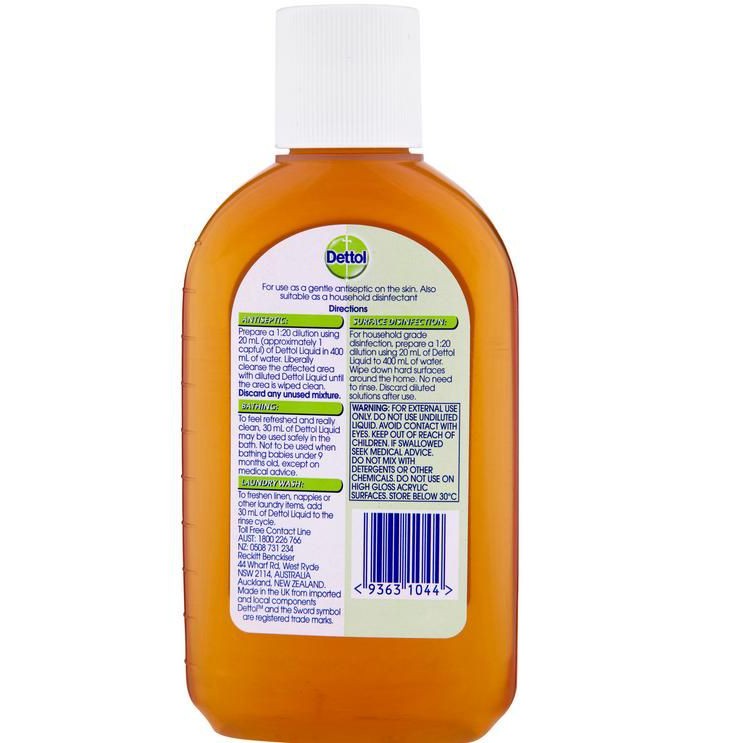 Dung Dịch Khử Trùng Đồ Sơ Sinh Cho Bé Dettol Antiseptic Disinfectant 250ml Úc