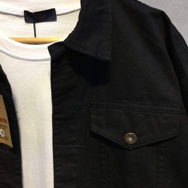 ÁO KHOÁC KAKI MÀU ĐEN FOME RỘNG NAM VÀ NỮ MẶC RẤT CHẤT. NF2