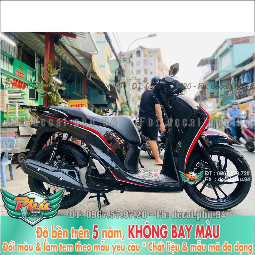 Tem rời Sh 2020 chỉ đỏ xe đen (K) -1