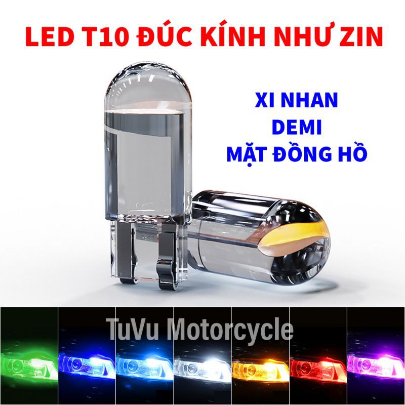 [Mã LIFEAUMAY giảm 10% tối đa 30k đơn 150k] 1 Bóng Led T10 Đúc Kính Như Zin Sáng Đẹp gắn Xi nhan, Demi, Mặt đồng hồ