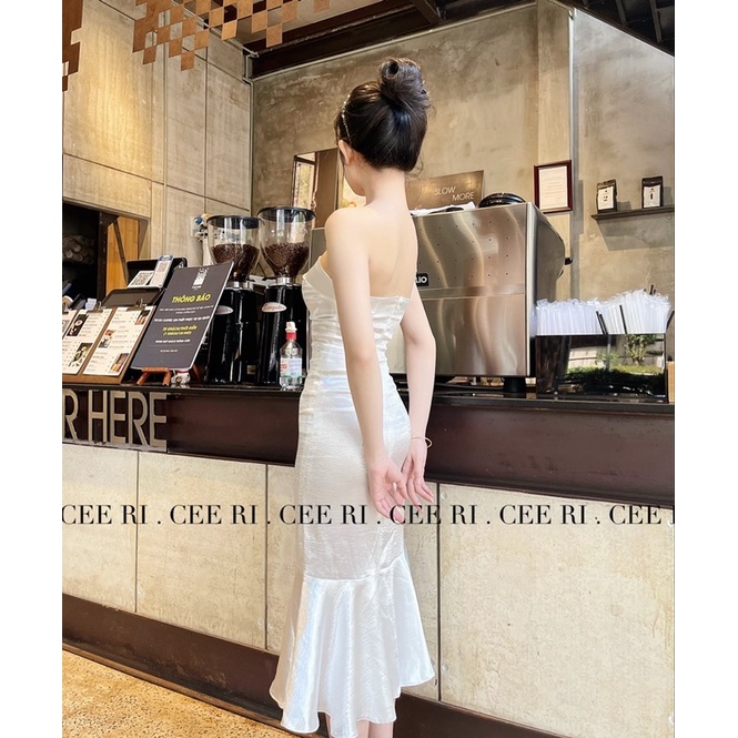 ( ẢNH THẬT - HÌNH ẢNH ĐỘC QUYỀN CEERI.VN ) Váy lụa chéo ngực đuôi cá