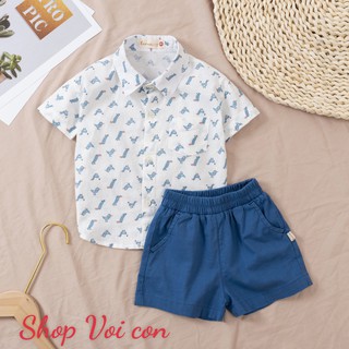 Bộ áo mi, quần thô bé trai