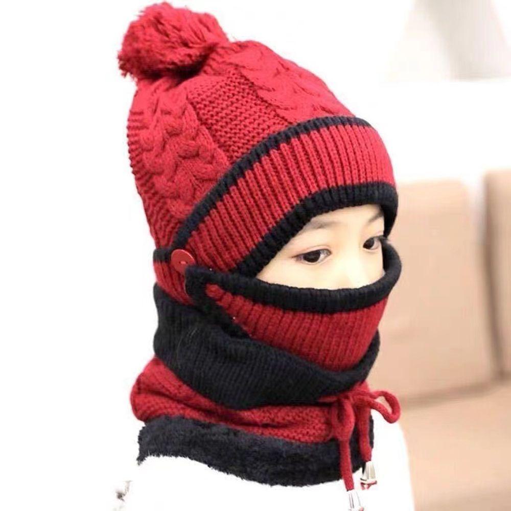 Mũ Len Che Phủ Cổ Giữ Ấm Mùa Đông Cho Bé
