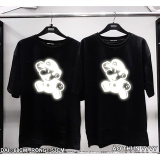 Áo Thun Phản Quang Mario Cotton 75% Form Rộng Unisex Nam Đẹp [Free Ship - Hàng Chất Lượng]