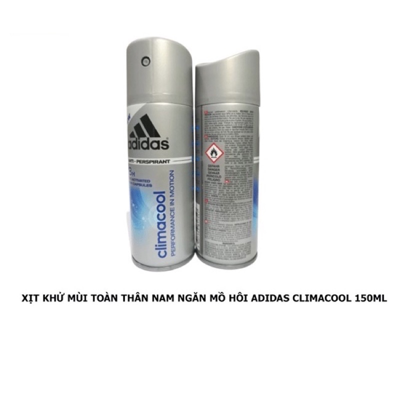 Xịt Khử Mùi Toàn Thân Nam Ngăn Mồ Hôi Adidas Climacool 150ml