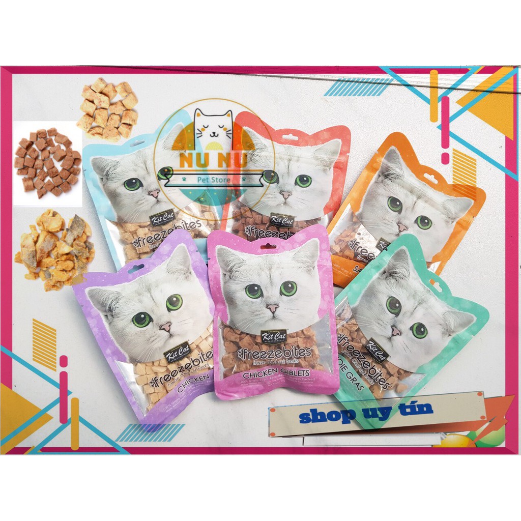 Thịt gà, cá sấy khô Freeze bites cho mèo - 20g