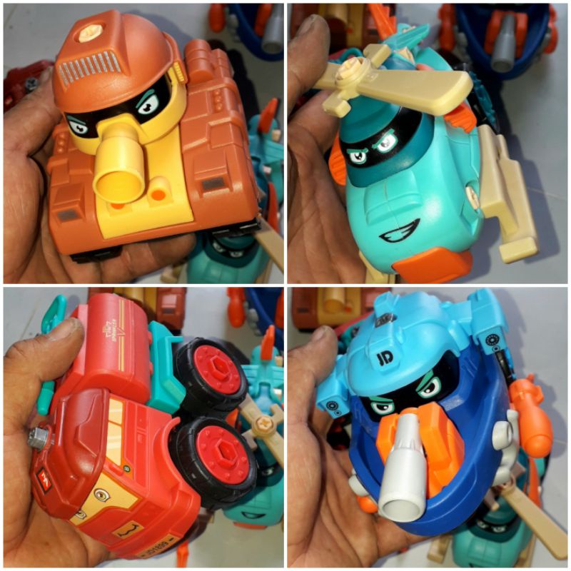 Sét Lắp ráp 4 chiếc xe tàu máy bằng nhựa rất đẹp