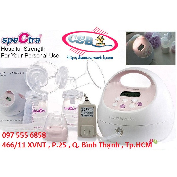 Máy hút sữa đôi Spectra S2 + Tặng 1 máy hâm sữa và thức ăn Fatz Baby FB3002SL