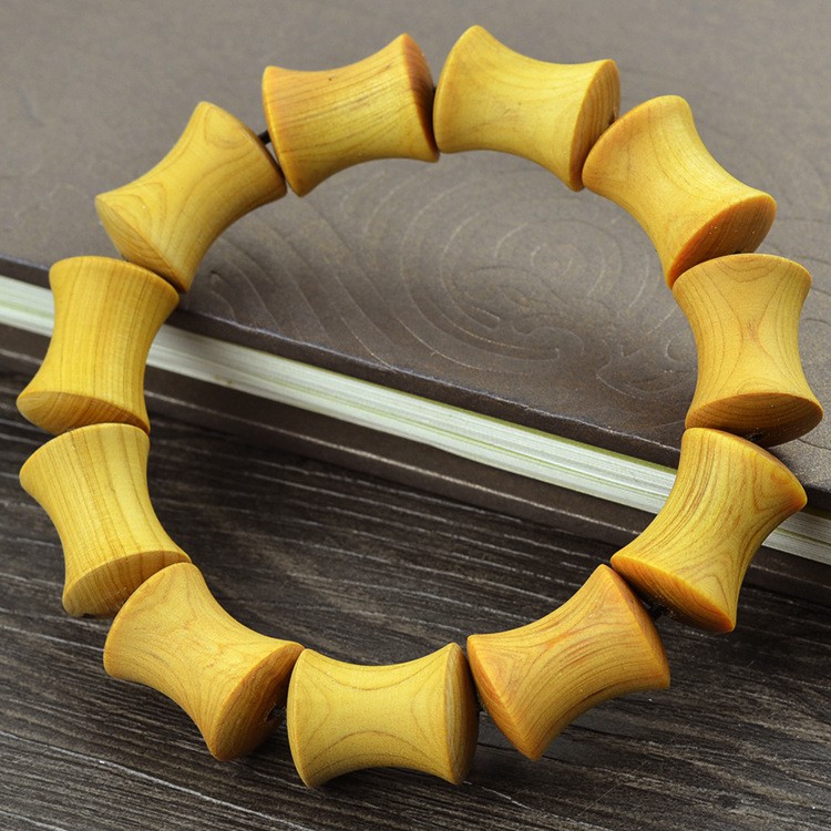 thuja vòng đeo tay bằng gỗ khoảng 2x1.5 cm vòng đeo tay tre hạt thuja vòng đeo tay hàng xịn