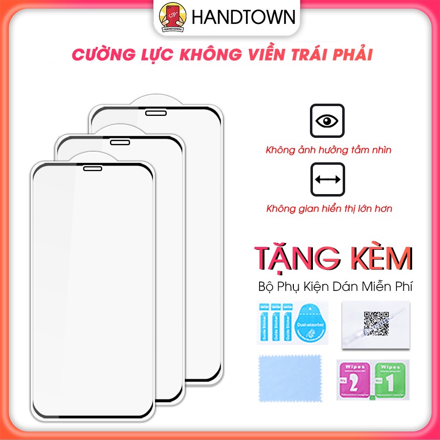 Cường Lực IP 13 12 13Pro Pro Max Mini Không Viền Trái Phải Trong Suốt Cao Cấp Full Màn Chống Va Đập Handtown