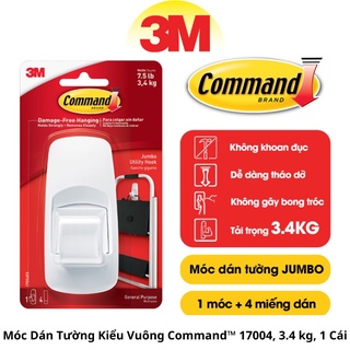 Móc dán tường kiểu vuông command 17004, 3.4 kg, 1 cái bám cực chắc, tháo cực dễ mà không để lại vết keo