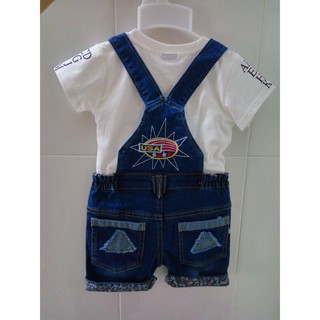 Set yếm jean bé trai