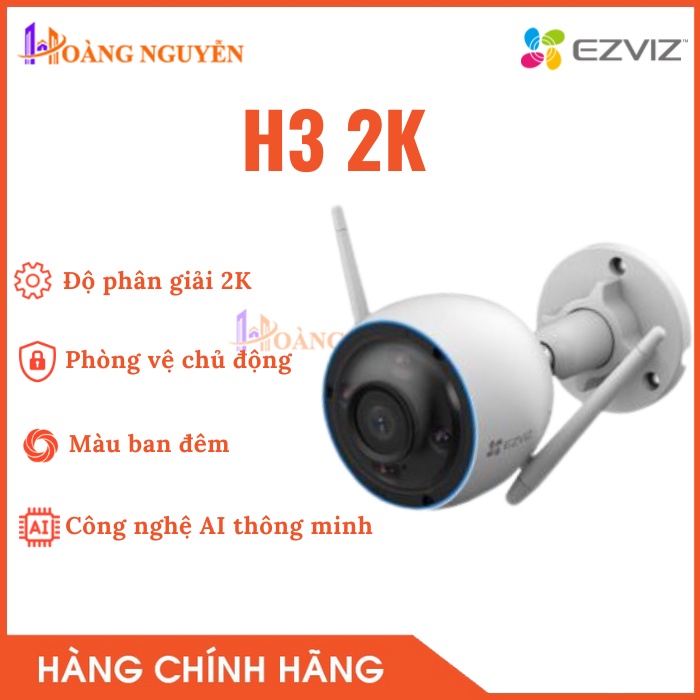 [NHÀ PHÂN PHỐI] Camera Ezviz H3 2K, Thiết bị bảo vệ giám sát chặt chẽ 24/7, Tích hợp công nghệ AI