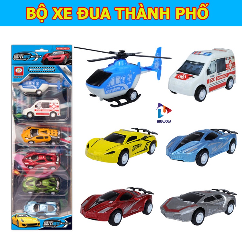 Ô tô đồ chơi trẻ em, bộ xe ô tô quân sự, xe đua, cứu hỏa, vận chuyển siêu đep , Bigwow đồ chơi thông minh