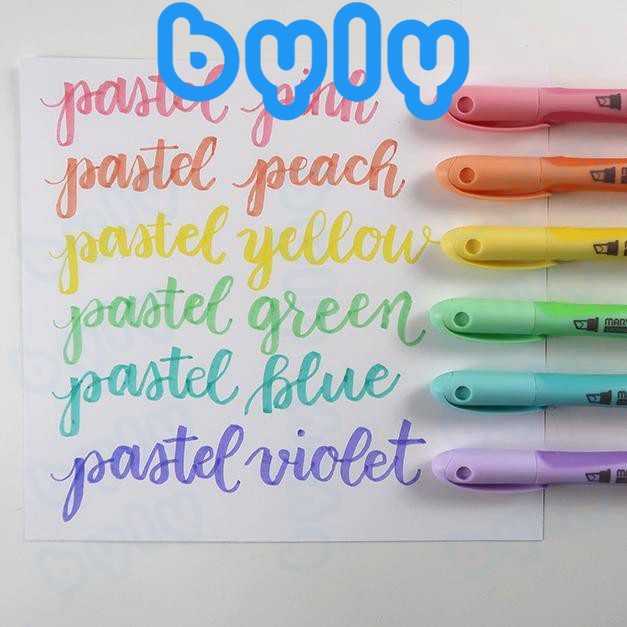 [Ship hoả tốc] Pastel Liner - Bộ bút đánh dấu màu pastel Marvy 8000-6P - ByLy Store