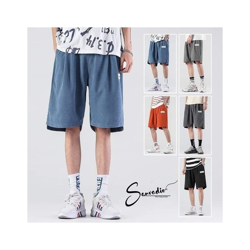 Quần short đũi nam thể thao, quần ngố nam form rộng chất cotton mềm mát Savandio SA09