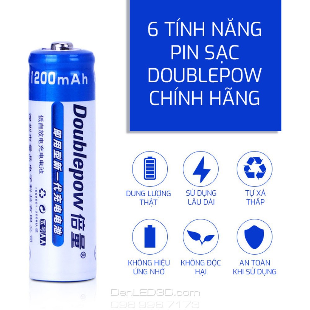 [Chính Hãng] Pin Sạc DoublePow 1200 - 3200 Mah Bán Lẻ - Dung Lượng Thật, BH 1 Đổi 1