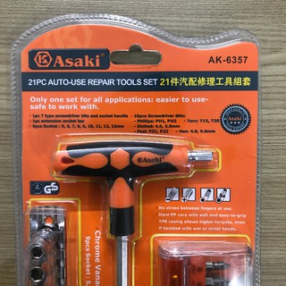 Bộ mũi vít và đầu tuýp Asaki AK-6357
