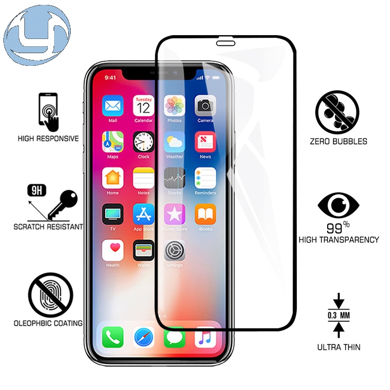 Kính bảo vệ 2 trong 1 9D HD Full Cover cho iPhone 6 6s 7 8 Plus SE 2020 Bảo vệ màn hình cho iPhone X XR XS 11 12 Pro Kính máy ảnh ống kính tối đa