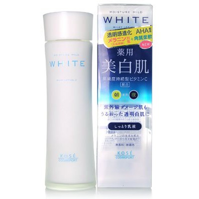 Nước hoa hồng dưỡng trắng da Kose Moisture Mild White Lotion 180ml - Japan