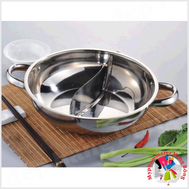Nồi lẩu chia ngăn i nốc 100% đun bết từ và hồng ngoại hàng cao cấp