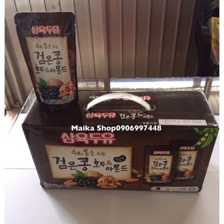 Nước óc chó đậu đen hạnh nhân thùng 20 túi x 195ml