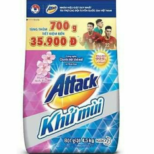 Bột giặt Attack Khử Mùi Hương Hoa 3.8kg (Mẫu mới)