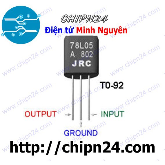 [5 CON] IC 78L05 TO-92 (Chân Cắm) (7805 5V 100mA)