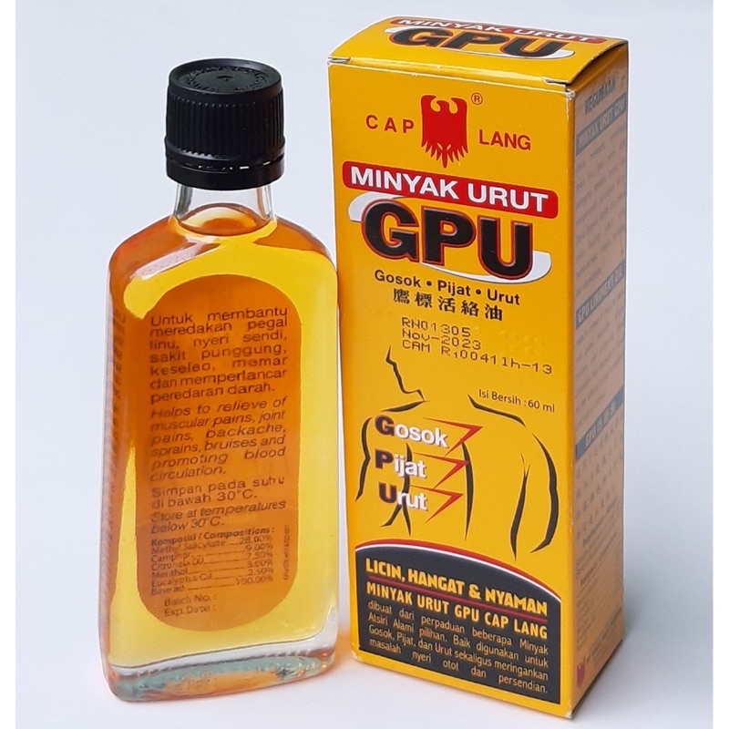 Dầu gừng xoa bóp MINYAK ARUT GPU chai 60ml
