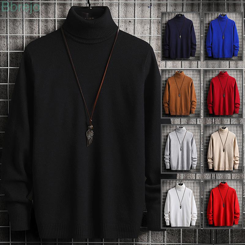 Sweater Long Sleeve Mens Winter Blouse Knitted Turtleneck Pullover Sweater Jumper Knitwear Casual Cable Knitted