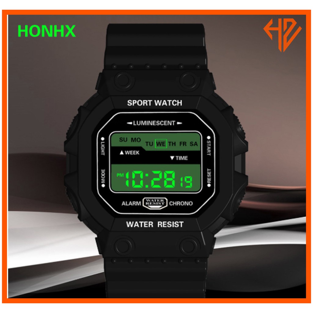 ĐỒNG HỒ NAM NỮ THỂ THAO SPORT WATCH VUÔNG ĐIỆN TỬ DÂY CAO SU CỰC HOT