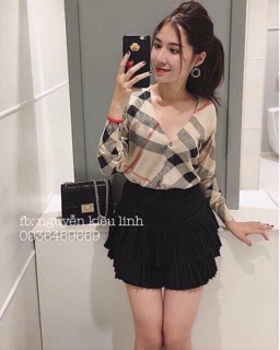 Chân váy 2 tầng cạp chun