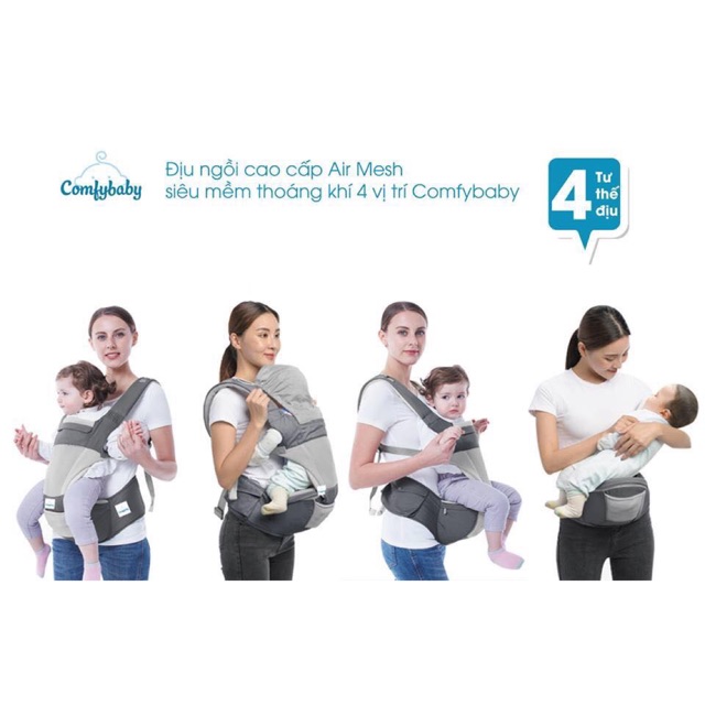 Địu ngồi cao cấp 2in1 comfybaby - Hàng chính hãng