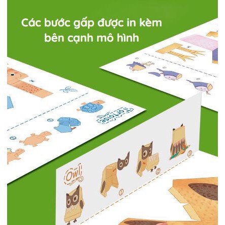 Giấy gấp mô hình ⚡SIÊU ĐẸP⚡ đồ gấp động vật khu rừng kỳ thú 3D _10 con vật cho bé