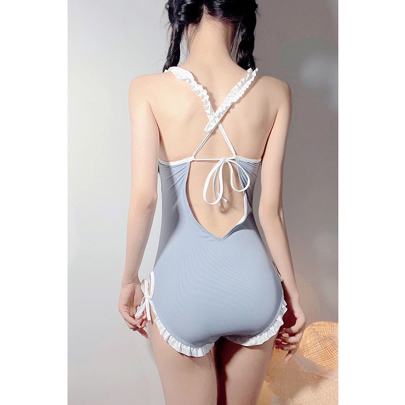 Bikini 1 mảnh một mảnh áo tắm nữ ren dây đeo mỏng sexy che bụng