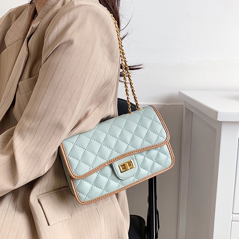 Túi đeo vai IELGY hình vuông kích cỡ nhỏ phối xích thời trang cho nữ