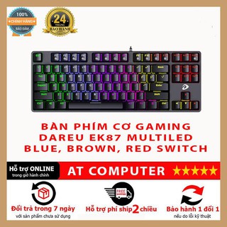 Bàn phím cơ gaming Dareu EK87 ❤️FREESHIP❤️ Multi Led 7 màu, Blue, Red, Brown Switch, keycap ABS DoubleShot - AT Computer