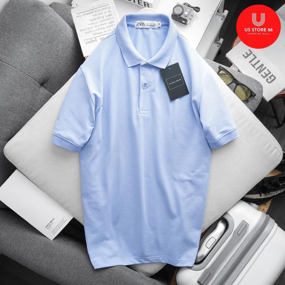 Áo Thun Polo Nam Cổ Bẻ Tay Ngắn ZR Màu Xanh Nhạt - Chất Vải Cá Sấu Xuất Khẩu Cao Cấp