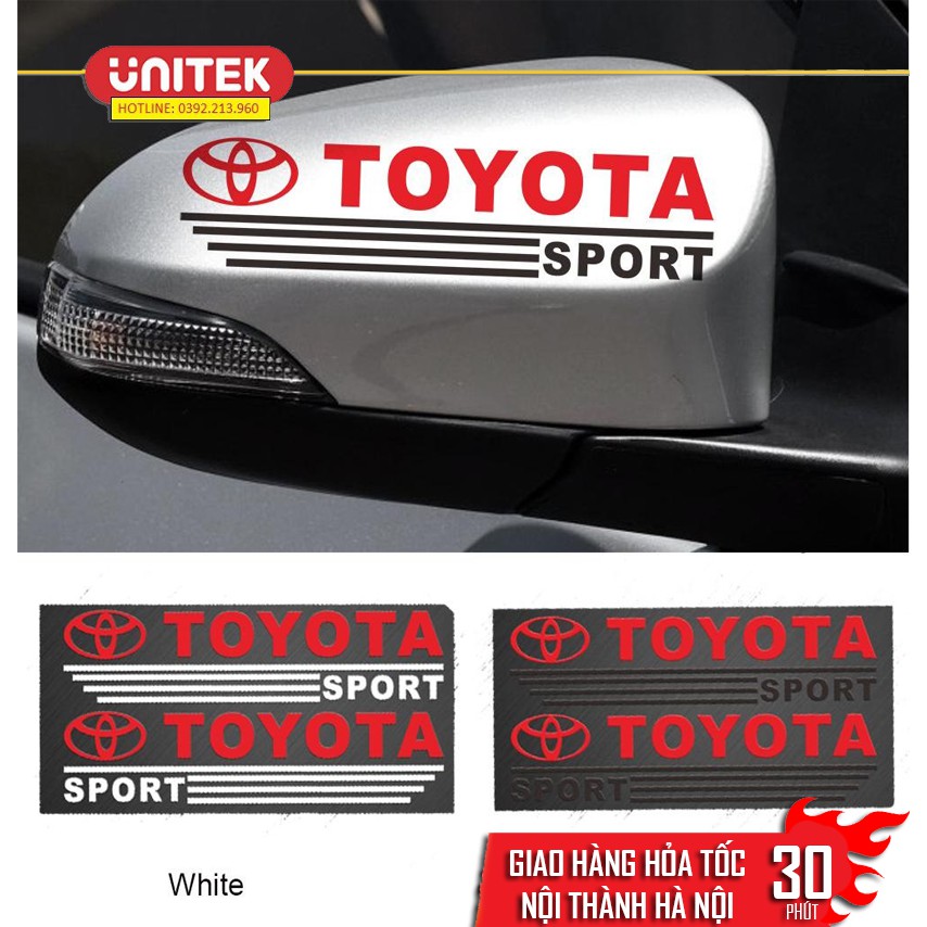 Bộ 2 Tem Dán Gương Chiếu Hậu Ô Tô TOYOTA