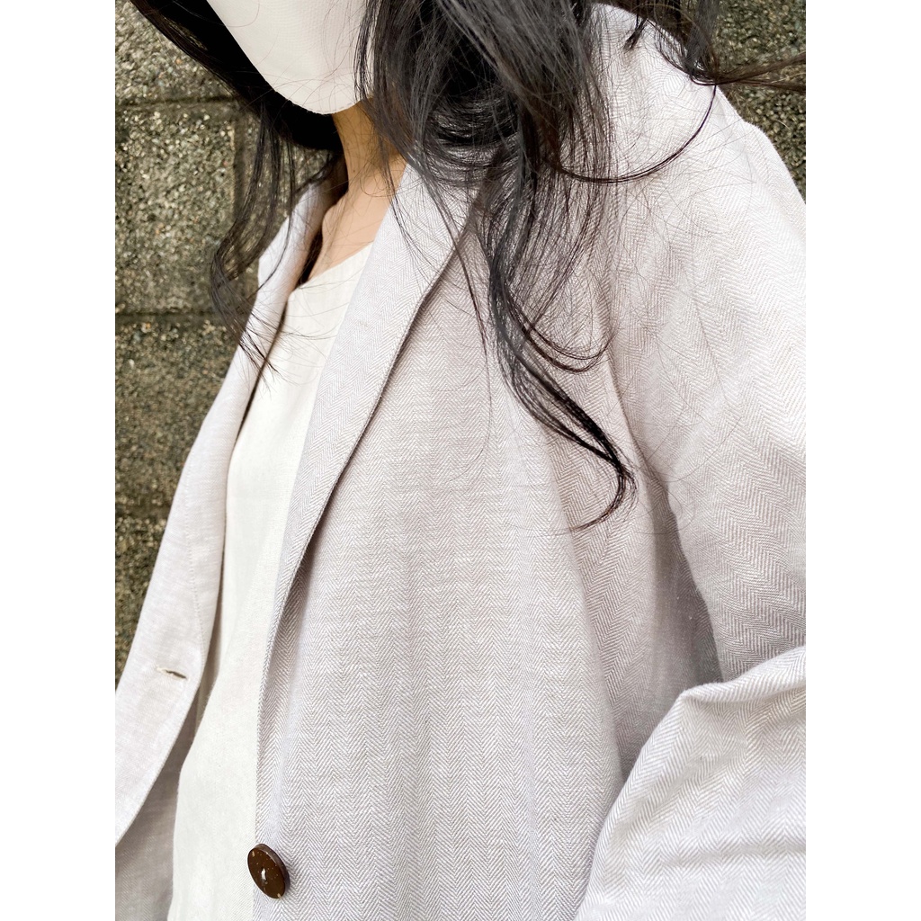 Blazer linen beige xám