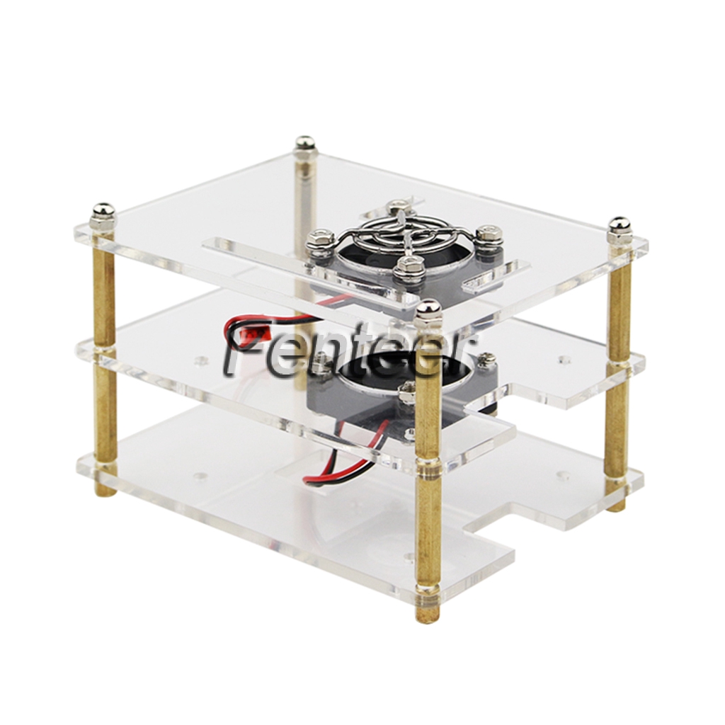 Hộp Đựng Chuyên Dụng Cho Raspberry Pi 3 2 B + 2 Lớp Kèm Quạt Tản Nhiệt | BigBuy360 - bigbuy360.vn