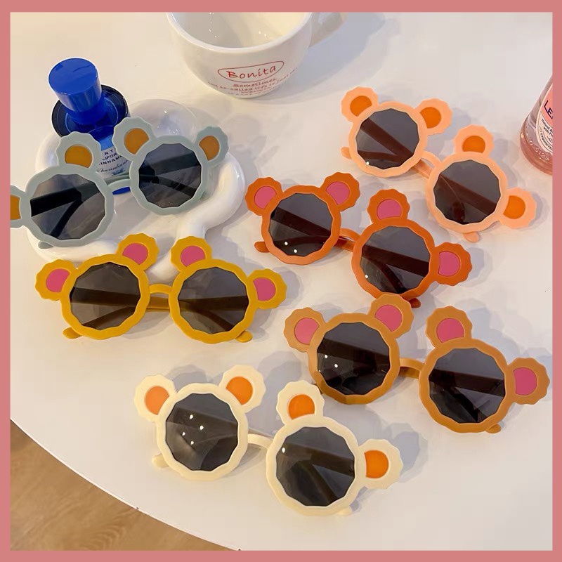 Kính Mát Gọng Tai Gấu Dễ Thương Chống Tia UV Dành Cho Bé Sự Bảo Vệ
