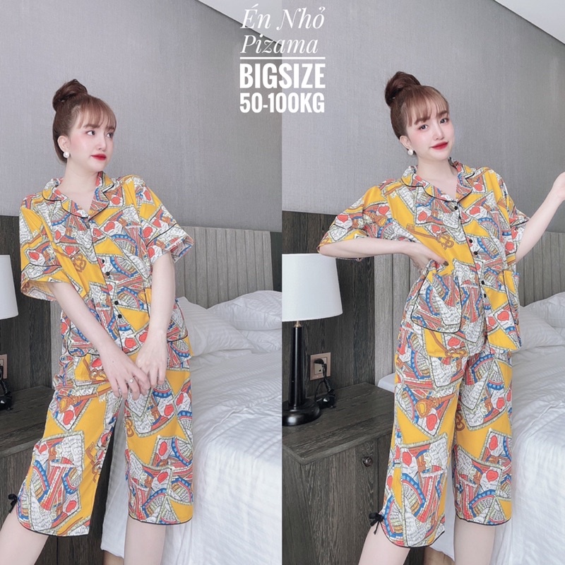 Bigsize Ren Lửng  Lụa 50-110kg đồ bộ Pijama