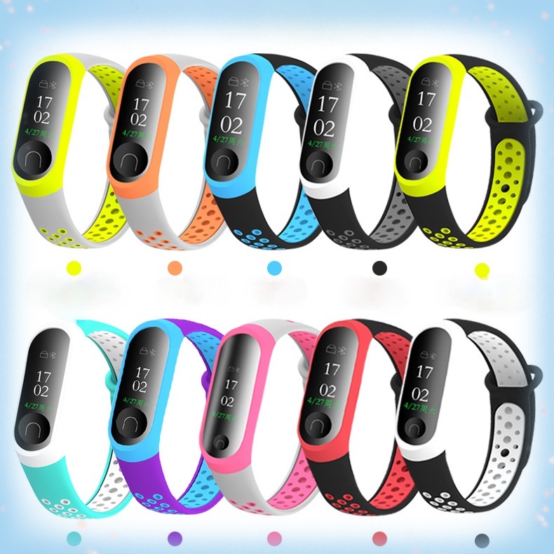 Dây Đeo Hai Màu Tương Thích Với Mi Band 4 Và Mi Band 3