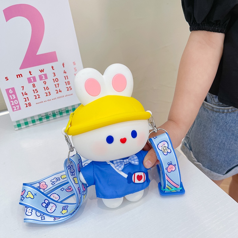 Túi Đeo Chéo Vai Hình Thỏ Bằng Silicon Dễ Thương Dành Cho Bé Gái