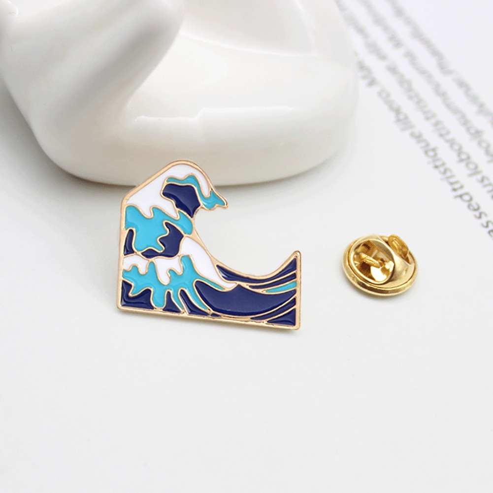 YOML✔Unisex Creative Cartoon Wave Shape Enamel Brooch Pin Jacket Backpack Decor Gift