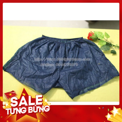 -Hàng nhập khẩu Set 5 cái quần lót giấy nam màu đen quần short vải không dệt loại dùng 1 lần dùng khi đi spa an toàn chấ